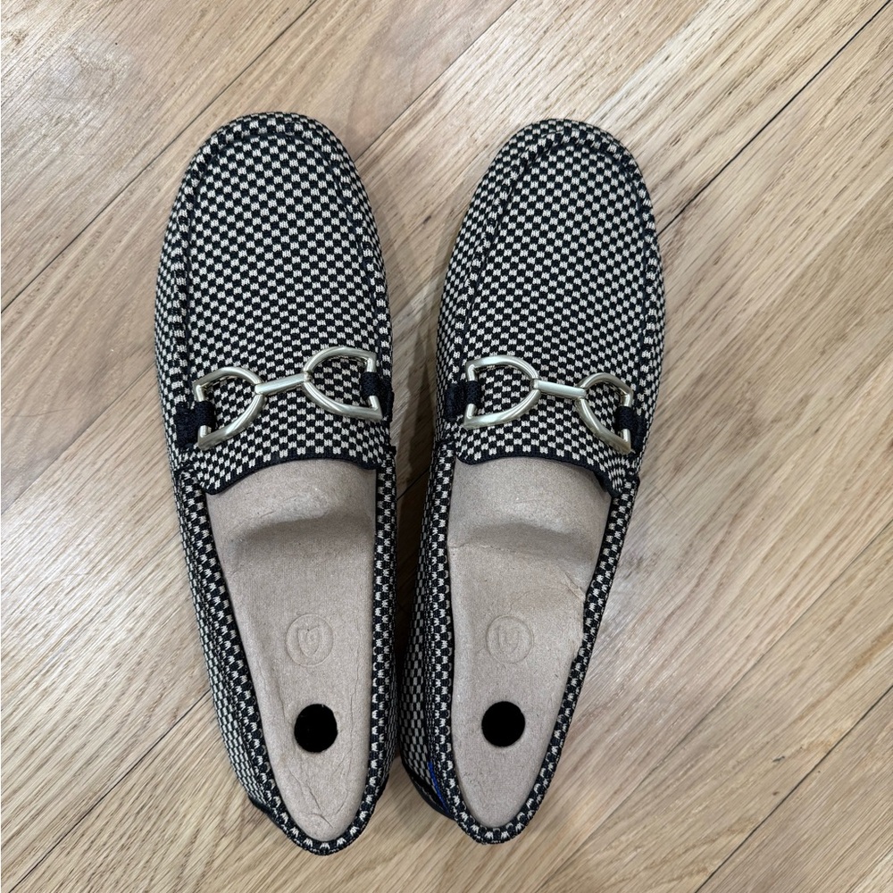 NEW Rothy's Black and White Checkered Drivers - size 10